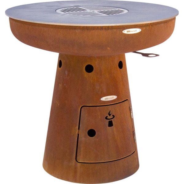 Barbecue brasero en acier  Nero Hauteur 105 cm Diamètre 102 cm.