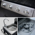 Barbecue au gaz D'Artagnan cuisine extérieure 5 brûleurs évier planche thermomètre ustensiles – Image 4