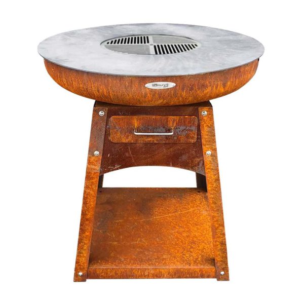 Barbecue brasero en acier Zelos Hauteur 87 cm Diamètre 102 cm.