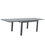Ensemble Table de jardin extensible aluminium 135/270cm + 10 Fauteuils empilables corde Anthracite et orange-YERAZ – Image 3
