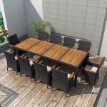 Jeu de mobilier de jardin 21 pcs Noir Résine tressée – Image 2