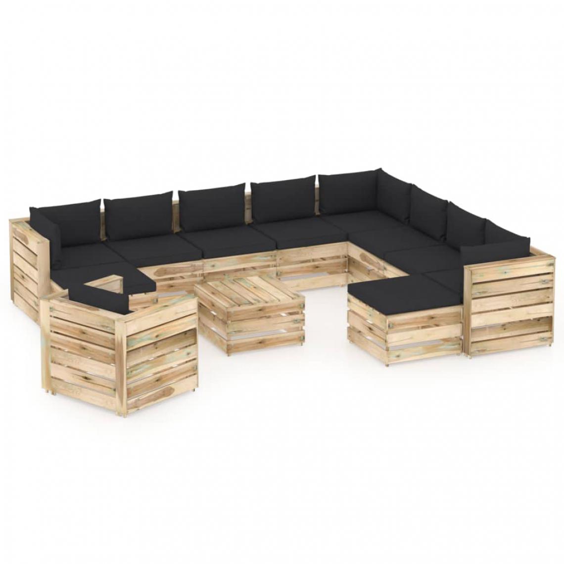 salon-de-jardin-12-pcs-avec-coussins-bois-impregne-de-vert-11133166-29111300_1140x1140.jpg Salon de jardin 12 pcs avec coussins Bois imprégné de vert – Image 1