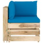 Salon de jardin 12 pcs avec coussins Bois imprégné de vert – Image 5
