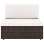 Salon de jardin 12 pcs avec coussins Marron Résine tressée – Image 4