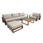 Salon de jardin en bois 5 places – Image 2