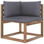 Salon palette de jardin 7 pcs et coussins Bois de pin imprégné – Image 4