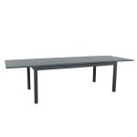 Table de jardin extensible aluminium 220/320cm + 12 fauteuils empilables textilène Gris Anthracite – Image 3