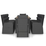 vidaXL Ensemble à dîner d'extérieur 11pcs avec coussins Résine tressée – Image 3