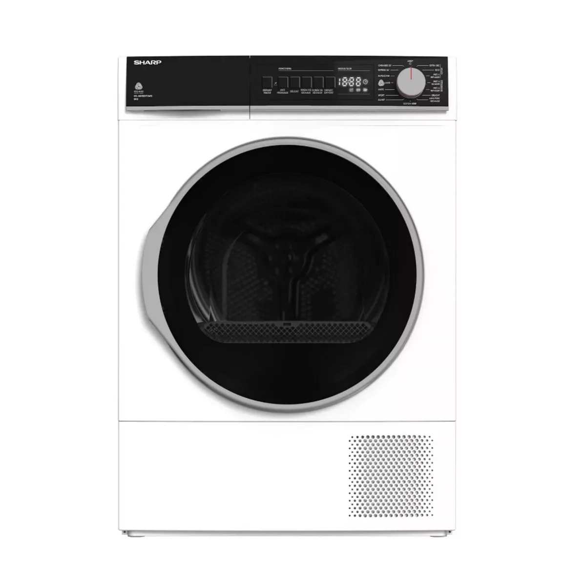 7966859145f44f3d8f4e2a91df226dba.webp Sèche-linge pompe à chaleur 60cm 8kg - KDNHB8S7GWD - SHARP – Image 1